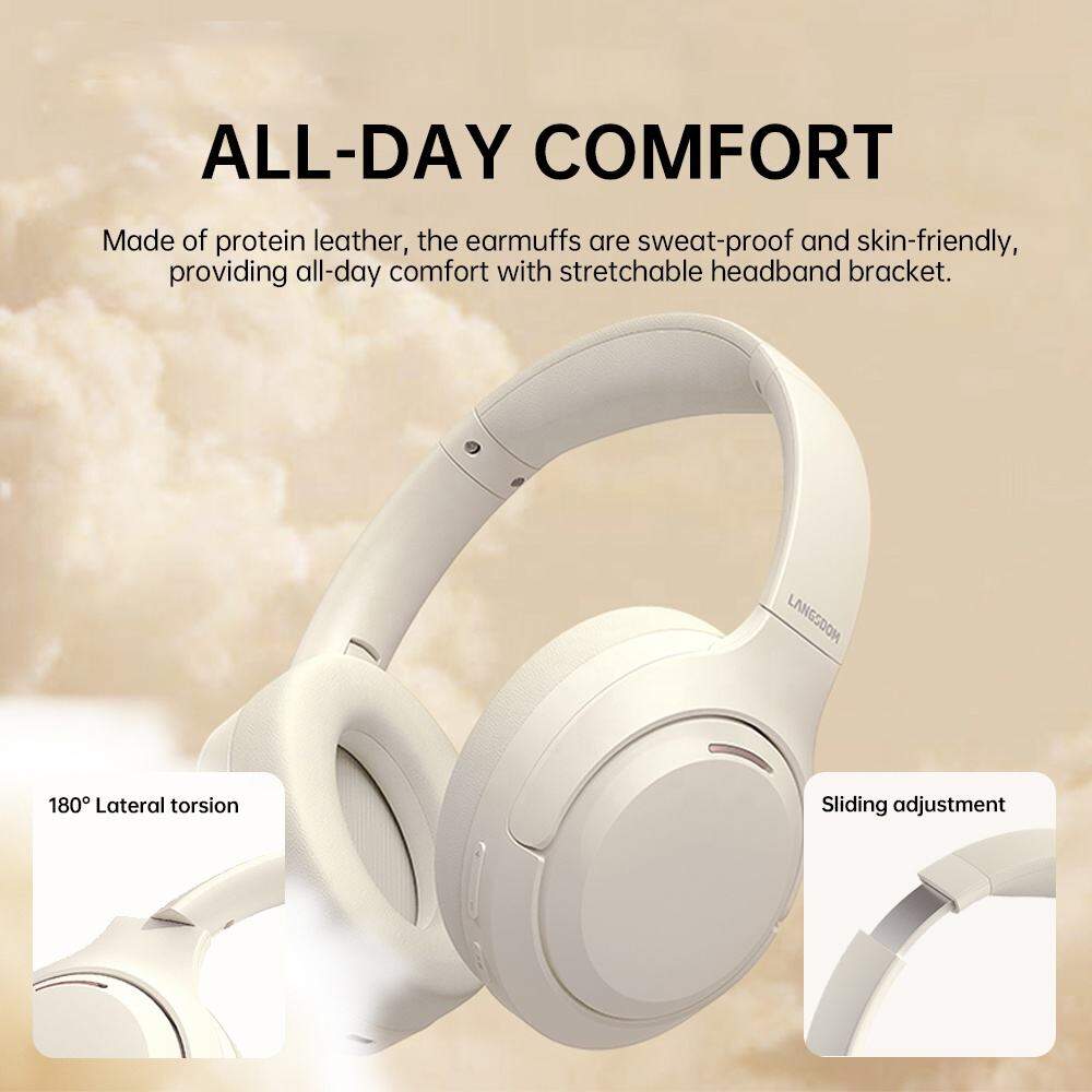 Picture of Langsdom HBN07 4-Mic ANC Noise Cancelling Stereo Over-Ear Headphones Wireless Audifonos Bluetooth Headset With 70h Music Time