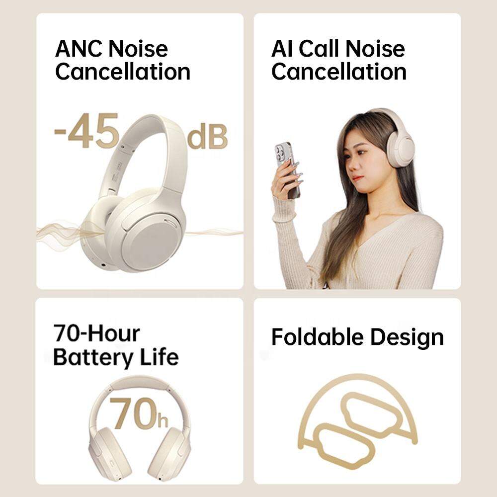 Picture of Langsdom HBN07 4-Mic ANC Noise Cancelling Stereo Over-Ear Headphones Wireless Audifonos Bluetooth Headset With 70h Music Time