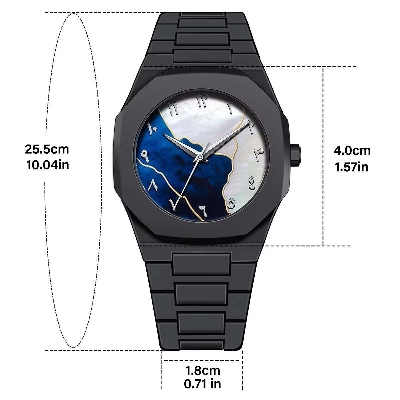Picture of Men's Arabic Numeral Quartz Watch PC Plastic Material- Aura Arabic Watch - Black