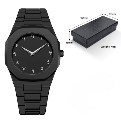 Picture of Men's Arabic Numeral Quartz Watch PC Plastic Material- Aura Arabic Watch - Black