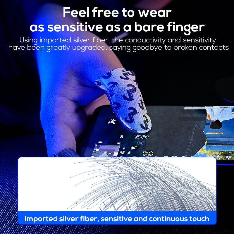 Picture of MEMO FS02 Anti Slipping and Sweat Breathable Silver Clothing Finger Sleeve for Mobile Any Gaming