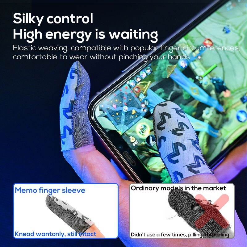 Picture of MEMO FS02 Anti Slipping and Sweat Breathable Silver Clothing Finger Sleeve for Mobile Any Gaming