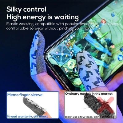 Picture of MEMO FS02 Anti Slipping and Sweat Breathable Silver Clothing Finger Sleeve for Mobile Any Gaming