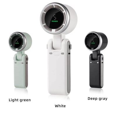 Picture of Hot Sale Mini Foldable Turbo Fan - 13550RPM Motor, 5 Gear Wind, 180° Fold, 3 - in - 1 Multifunction, LED Indicator, Type C