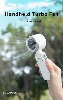 Picture of Hot Sale Mini Foldable Turbo Fan - 13550RPM Motor, 5 Gear Wind, 180° Fold, 3 - in - 1 Multifunction, LED Indicator, Type C