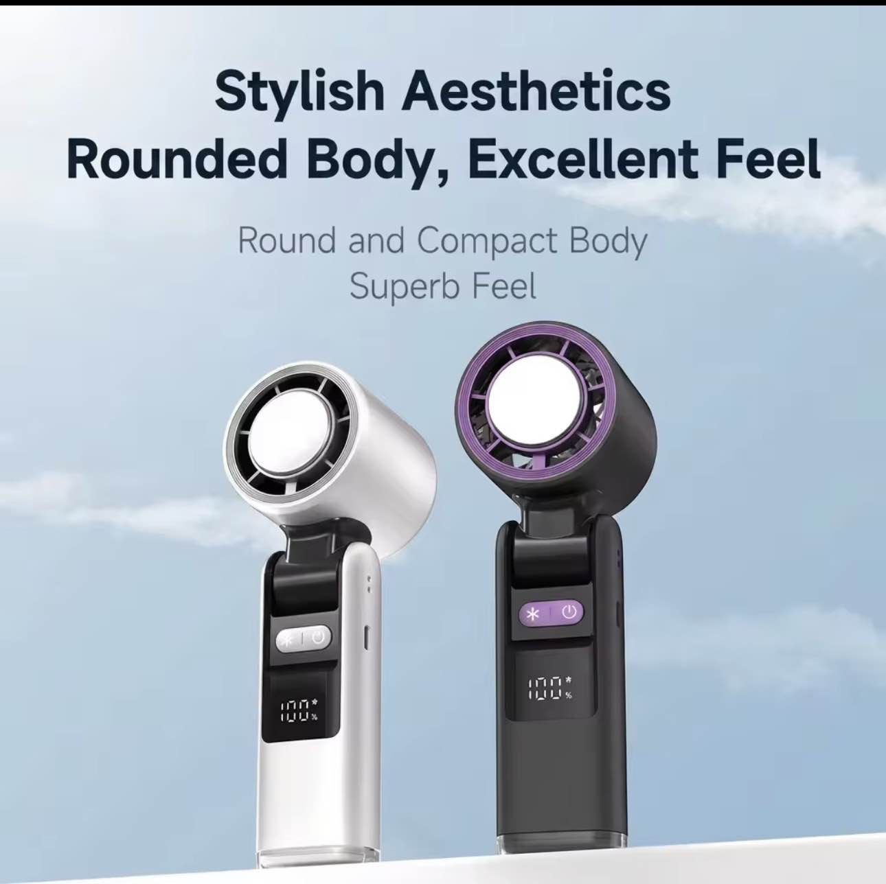 Picture of Cooling Fan K801 Handheld Fan 199 Speed Levels -4000mah Battery - Digital Display Portable Rechargeable Turbo Fan