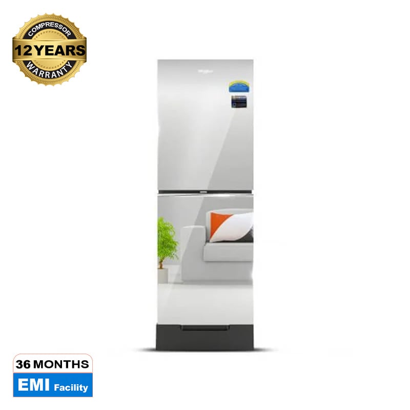 Picture of Whirlpool 236 Liter Glass Door Inverter Frost Refrigerator Freshmagic PRO Mirror