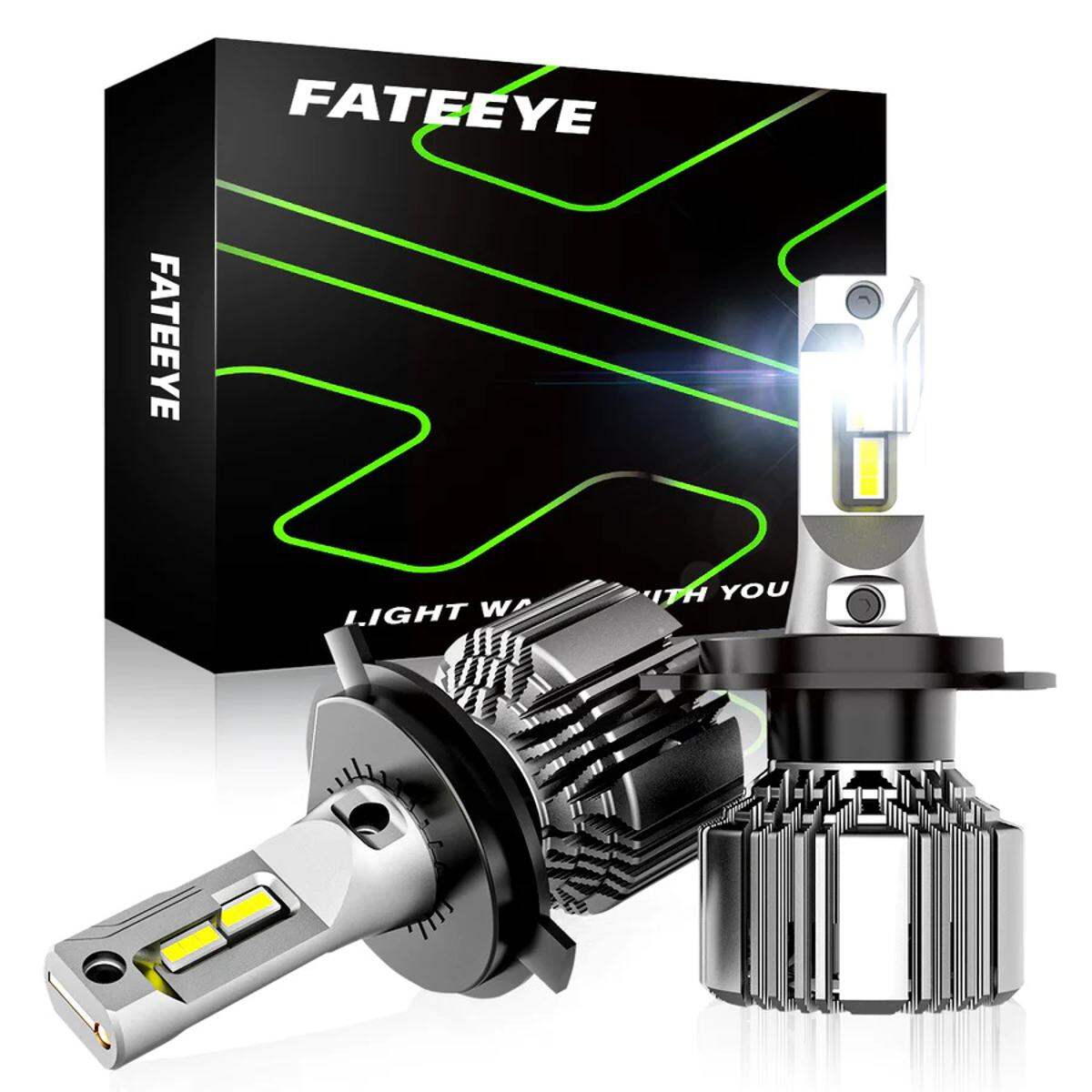 Picture of FATEEYE F7 LED. 1 Year Warranty. (H4 Socket)(1piece)(55W/ 11000LM)(White Light)(High/Low Beam). For Car & Motorcycle. Authorized Seller In Bangladesh-Silver