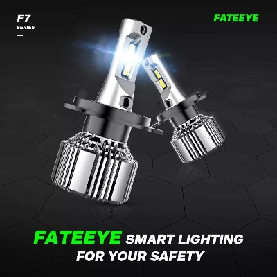 Picture of FATEEYE F7 LED. 1 Year Warranty. (H4 Socket)(1piece)(55W/ 11000LM)(White Light)(High/Low Beam). For Car & Motorcycle. Authorized Seller In Bangladesh-Silver