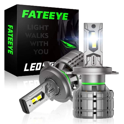 Picture of FATEEYE F9S LED. 1 Year Warranty. (H4 Socket)(2pieces)(200W/ 40000LM)(White Light)(High/Low Beam). For Car only. Authorized Seller In Bangladesh-Silver