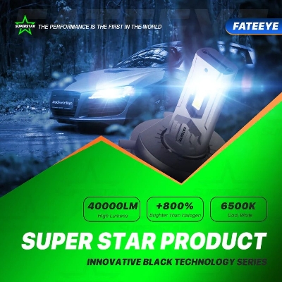 Picture of FATEEYE F9S LED. 1 Year Warranty. (H4 Socket)(2pieces)(200W/ 40000LM)(White Light)(High/Low Beam). For Car only. Authorized Seller In Bangladesh-Silver
