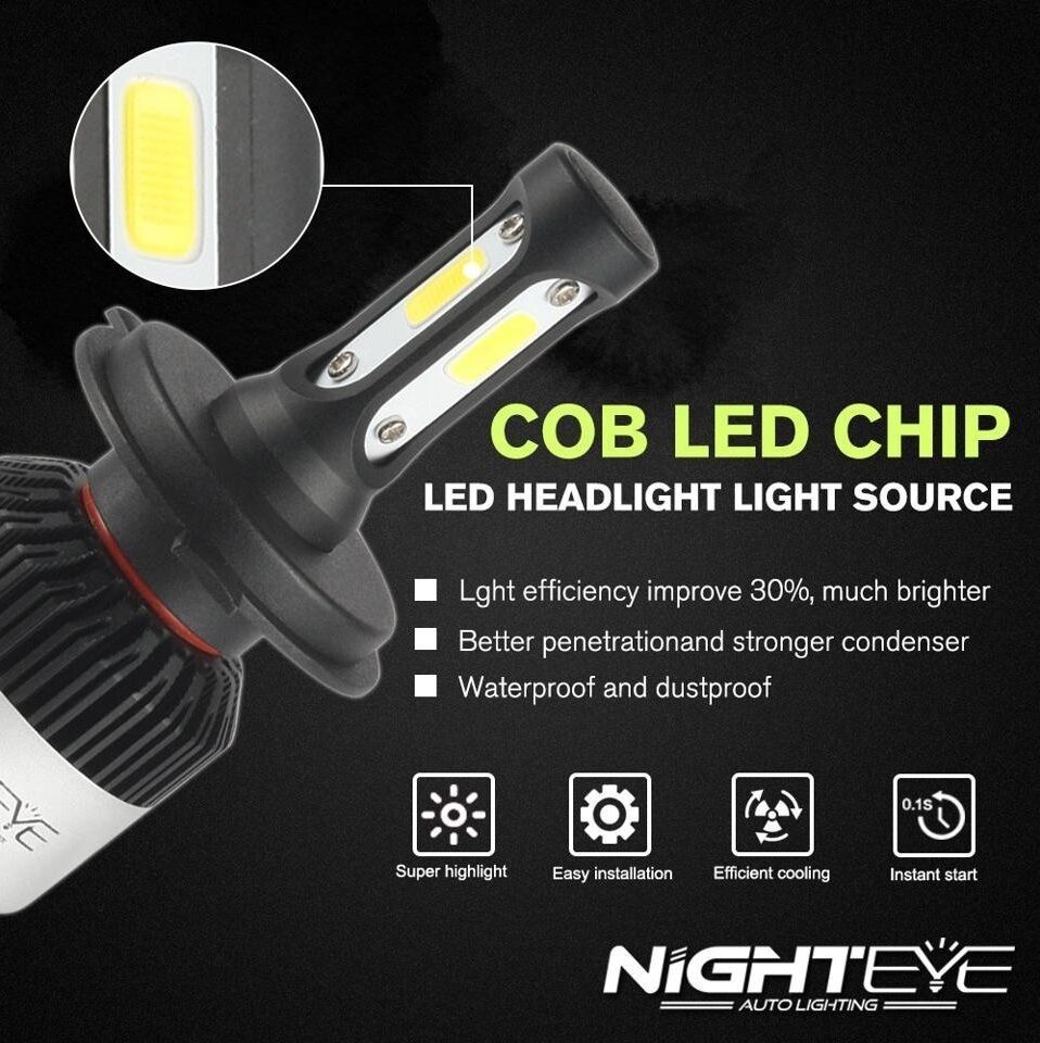 Picture of NightEye S2 LED. 1 Year Warranty. (H4 Socket)(1piece)(36W/ 4500LM)(White Light)(High/Low Beam). For Motorcycle. Authorized Seller In Bangladesh