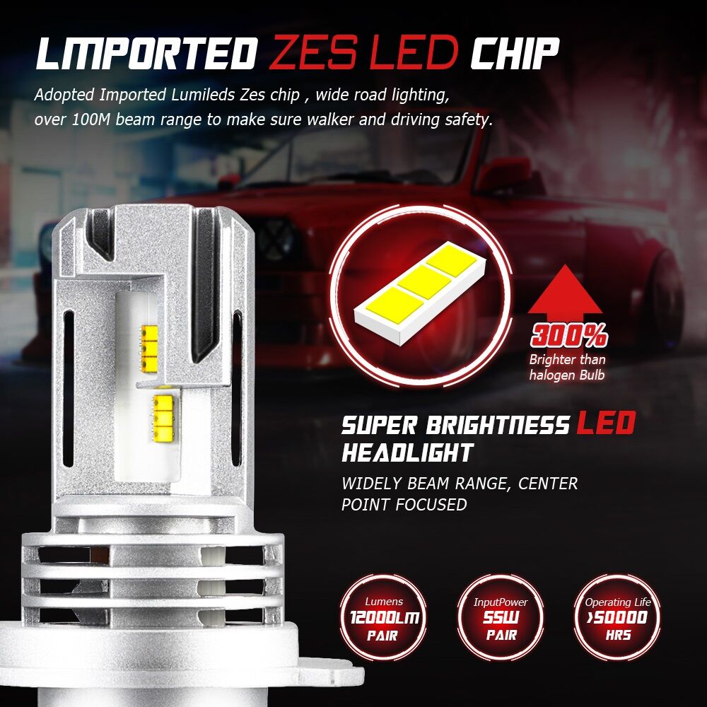 Picture of NovSight N30S LED. 1 Year Warranty. (H4 socket)(1piece)(28W/6000LM)(White Light)(High/Low Beam). For Motorcycle. Authorized Seller In Bangladesh