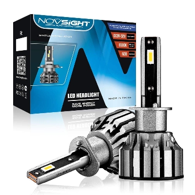Picture of NovSight N38 LED Headlight. 1 Year Warranty. Authorized NovSight_ Seller In Bangladesh. (2pcs) (H1 socket) (80W/15000LM per pair), White 6500K, High/Low Beam
