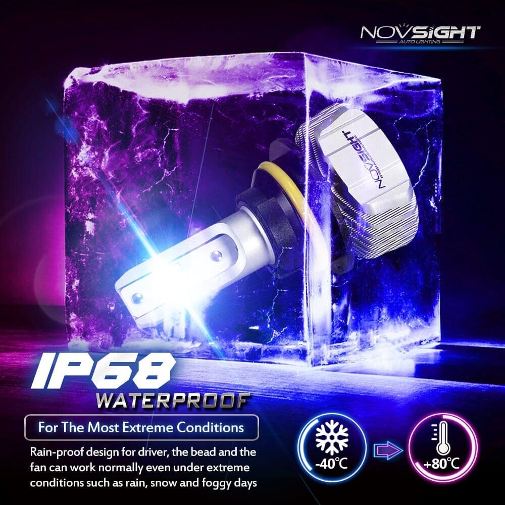 Picture of NovSight N15 LED. 1 Year Warranty. (H4 Socket)(1 pieces)(25W/ 5000LM)(White 6500K)(High/Low Beam). For Car and Motorcycle. Authorized Seller In Bangladesh