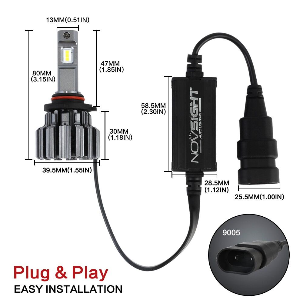 Picture of NovSight F03 LED. 1 Year Warranty. (H11 Socket)(2 pieces)(70W/ 15000LM per pair)(White 6000K). For Car Only.  Authorized Seller In Bangladesh