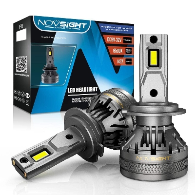 Picture of NovSight N37 LED. 1 Year Warranty. (H7 Socket)(2pieces)(120W/ 22000LM per pair)(White 6500K). For Car only. Authorized Seller In Bangladesh