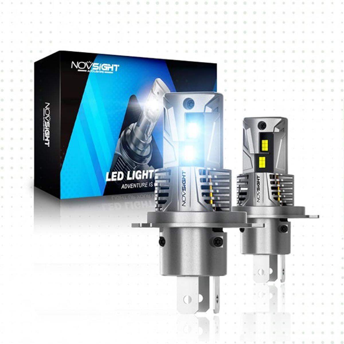 Picture of Novsight N62 LED 1 Year Warranty. (H4 Socket)(1 Piece)(45W/10000LM)(White Light)(High/Low Beam) For Car and Motorcycle Authorized Seller In Bangladesh