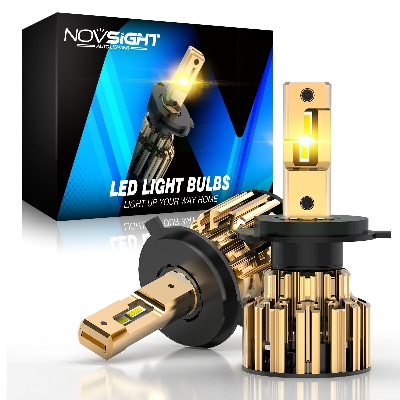 Picture of NovSight F03Y LED. 1 Year Warranty. (H4 Socket)(1piece)(35W/ 7500LM)(Yellow Light)(High/Low Beam). For Motorcycle. Authorized Seller In Bangladesh.