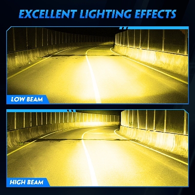 Picture of NovSight F03Y LED. 1 Year Warranty. (H4 Socket)(1piece)(35W/ 7500LM)(Yellow Light)(High/Low Beam). For Motorcycle. Authorized Seller In Bangladesh.