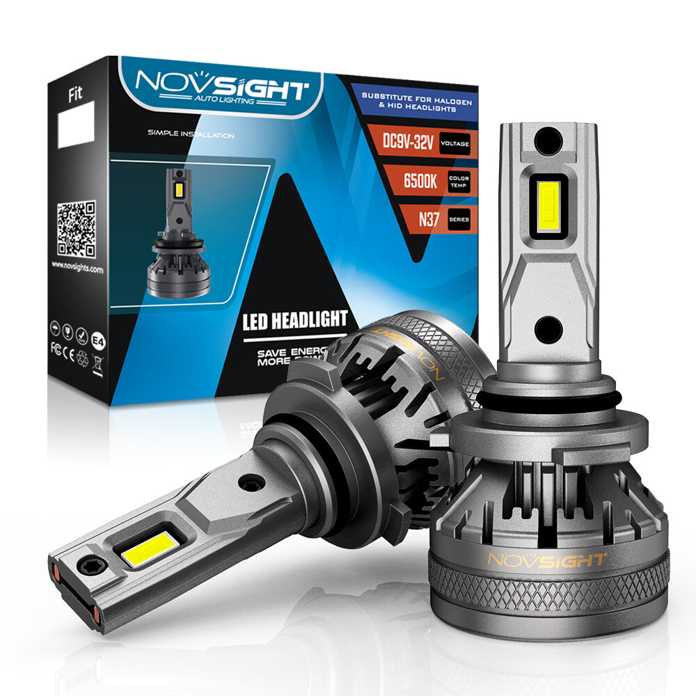 Picture of Novsight N37 LED. 1 Year Warranty (9005 Socket)(2pieces)(120W/ 22000LM per pair)(White 6500K). Most Brightest Powerful LED- For Car only. Authorized Seller In Bangladesh