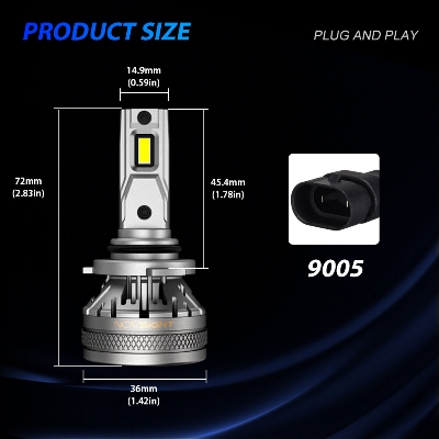 Picture of Novsight N37 LED. 1 Year Warranty (9005 Socket)(2pieces)(120W/ 22000LM per pair)(White 6500K). Most Brightest Powerful LED- For Car only. Authorized Seller In Bangladesh