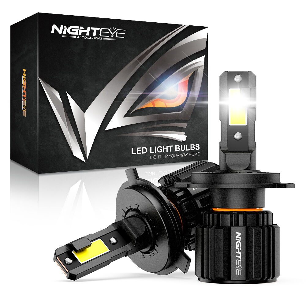 Picture of NightEye S4 LED. 1 Year Warranty. (H4 Socket)(1piece)(36W/ 6500LM)(White Light)(High/Low Beam). For Motorcycle. Authorized Seller In Bangladesh