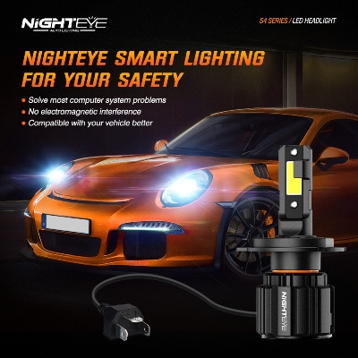 Picture of NightEye S4 LED. 1 Year Warranty. (H4 Socket)(1piece)(36W/ 6500LM)(White Light)(High/Low Beam). For Motorcycle. Authorized Seller In Bangladesh