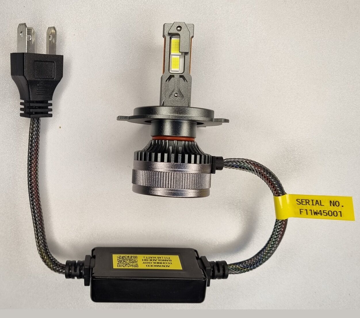 Picture of F11 Ultra Bright & Powerful LED light. 1 Year Warranty. (H4 Socket)(1piece)(45W/10000LM)(White Color)(High/Low Beam). For Bike.