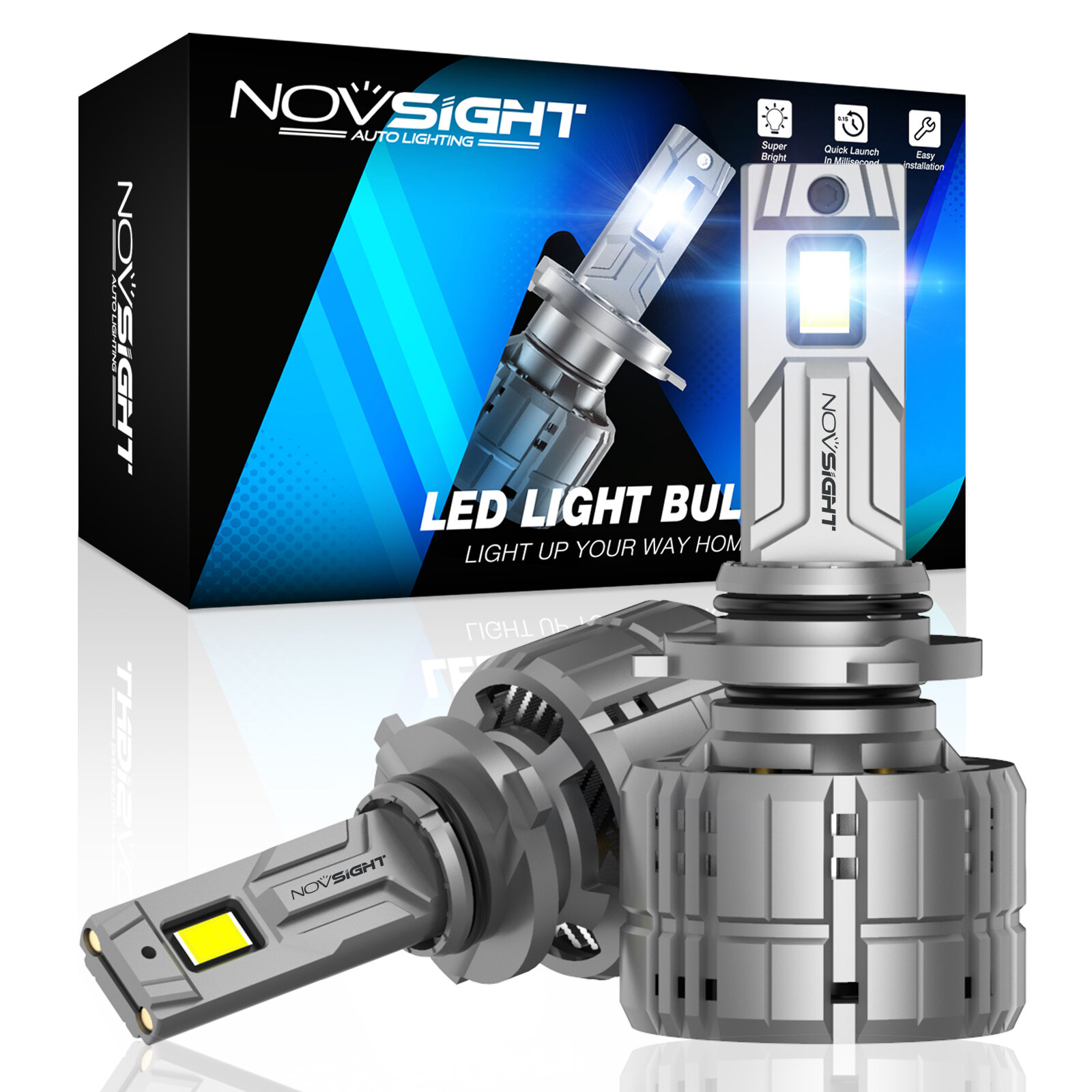 Picture of Novsight N60 ULTRA LED. 1 Year Warranty. (9005 Socket)(2pcs)(200W/ 40000LM per pair)(White 6500K) For Car Only. Authorized Seller in Bangladesh