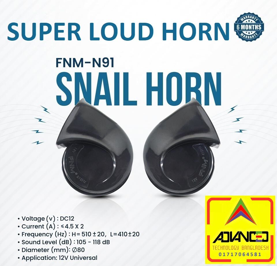 Picture of FNM N91 Snail Horn Very Loud Horn 6 Month Warranty. Authorized Seller In Bangladesh
