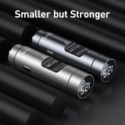 Picture of Baseus Car Charger Bluetooth 5.0 FM Transmitter Modulator Handsfree Audio Receiver-Black
