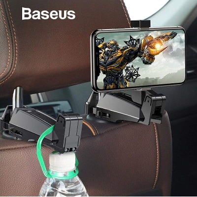 Picture of Baseus Car Back Seat Hook Mount Mobile Phone Holder Stand-Black