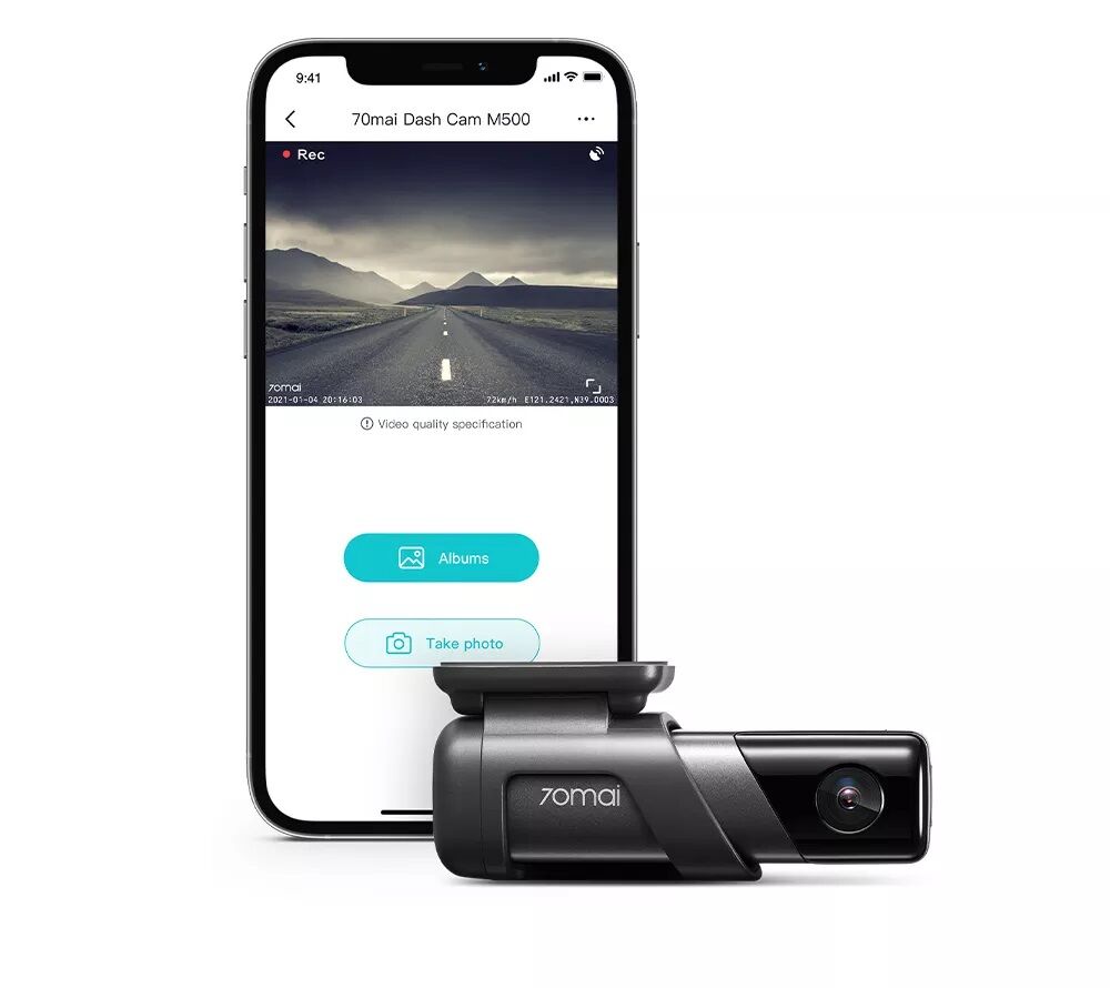 Picture of 70mai M500 Dashcam Car Recorder 1944P Night Vision with ADAS (Chinese Version) Built-in 32GB Internal Storage-Black