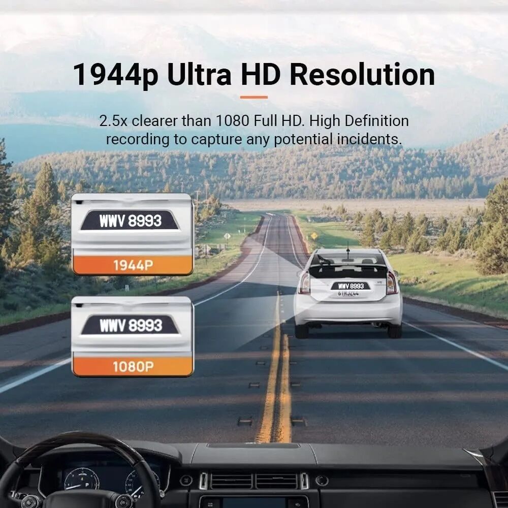 Picture of 70mai M500 Dashcam Car Recorder 1944P Night Vision with ADAS (Chinese Version) Built-in 32GB Internal Storage-Black