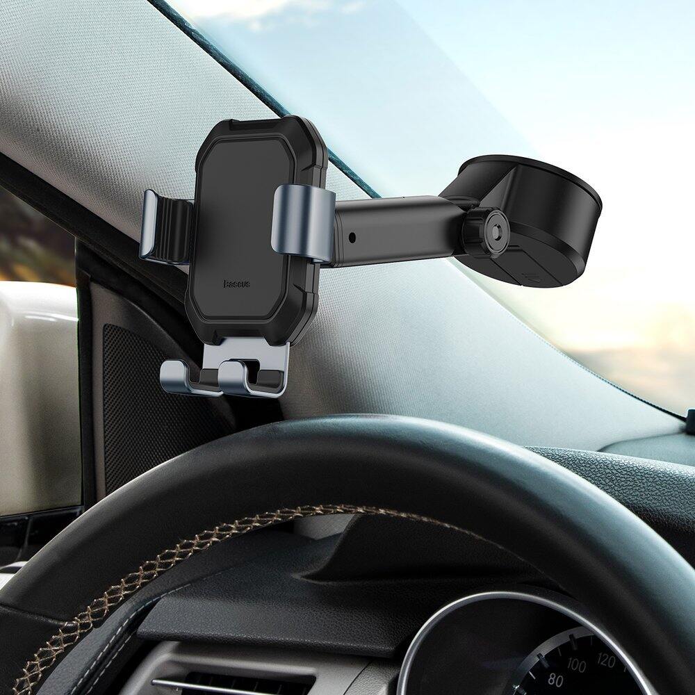 Picture of Baseus Tank gravity car mount holder with suction base Tarnish Black