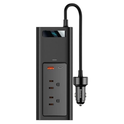 Picture of Baseus Power Inverter 150W DC 12V to AC 110V Auto Power Invertor Dual AC Port & Dual USB Port Power Station