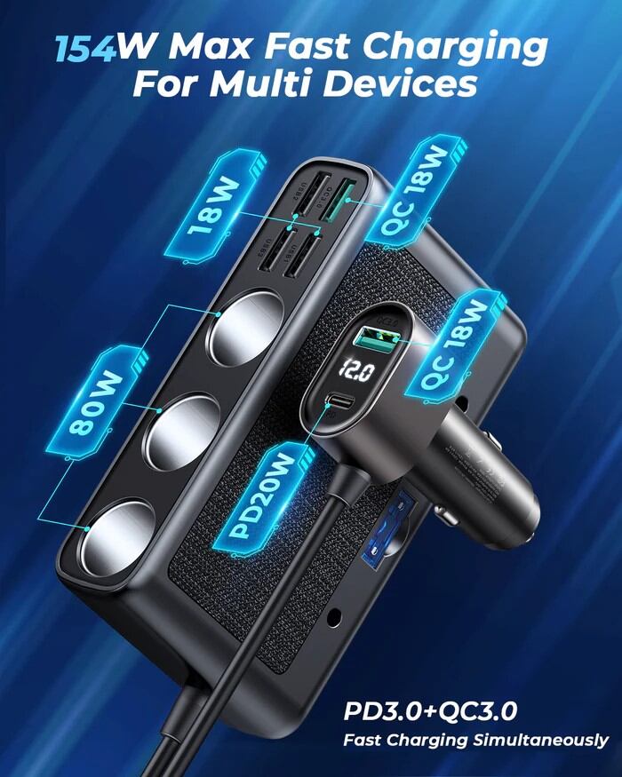Picture of JOYROOM 154W Multi-Port Car Cigarette Lighter Car Charger