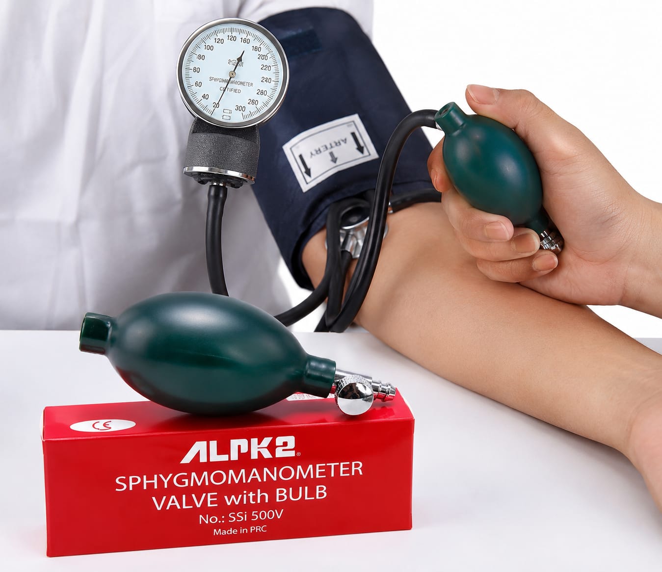 Picture of ALPK2 SSI 500V Professional Sphygmomanometer Premium Manual Blood Pressure Monitor with Valve & Bulb