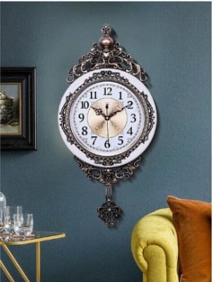 Picture of Luxury Gold Wall Clock Large Living Room Silent Creative Swing Wall Clock Bedroom Quartz Clocks Wall Home Decor Reloj De Pared
