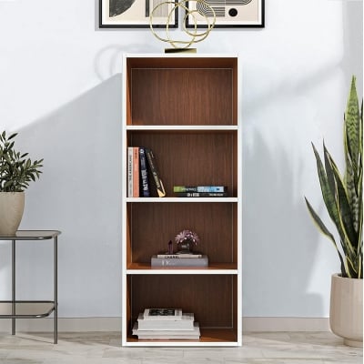 Picture of Furnix 4 Tier Book Shelf Storage Cabinet for Bedroom or Storage Cabinet Living Room 48X16 inches