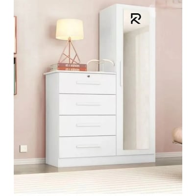 Picture of RK Modern and Trendy MDF White Wardrobe Almirah - Furniture & Decor