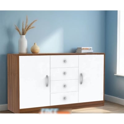 Picture of Furnix Modern and Trendy Engineered Wood Cabinet and Sideboard with Frosty White Drawers Furniture & Decor