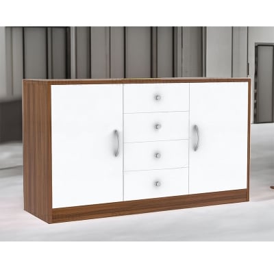 Picture of Furnix Engineered Wood Kitchen Cabinet and Sideboard with Frosty White Drawers