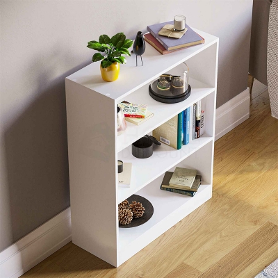 Picture of Furnix Modern and Trendy 3 Shelf Tier MDF Bookcase Cabinet Storage Shelving Display Shelves Unit 30X20 inches