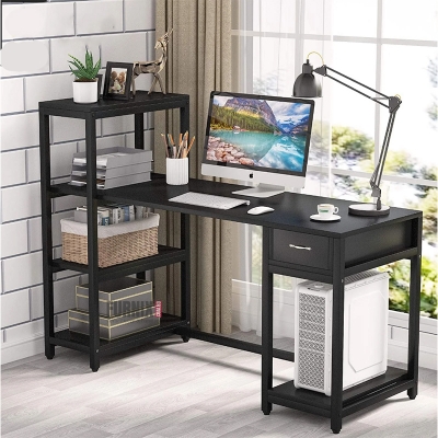 Picture of Furnix 48 Inch Computer Desk with Drawers with CPU Stand for Bedroom & Wostation