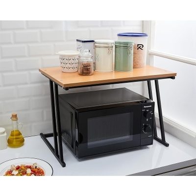 Picture of Furnix Indulge Durablity   Premium Quality Multifunctional Rack Crafted with Engineered Wood & Metal Black Gold