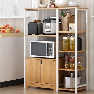 Picture of Furnix 5 Tier Microwave Oven Stand with Storage Cabinet
