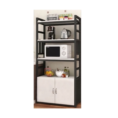 Picture of Multi-Tier Kitchen Storage Table with Cabinets – Modern Space-Saving Organizer for Pantry, Baskets & Utility Items