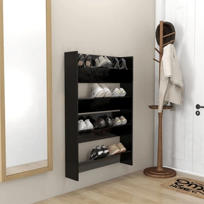 Picture of Furnix Wall Mounted Floating Shoe Rack – Space Saving 6 Pair Shoe Storage Organizer